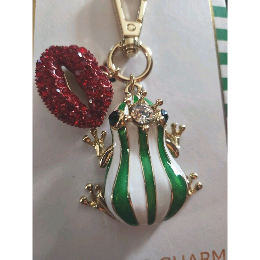 True To Form KISS A FROG Handbag Charm Key Ring Enamel New